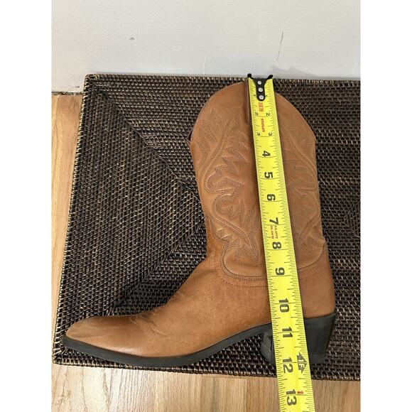 Justin Boots Brown Western Cowgirl Womens Size 7.5 B Leather Boho Basics - Picture 11 of 13